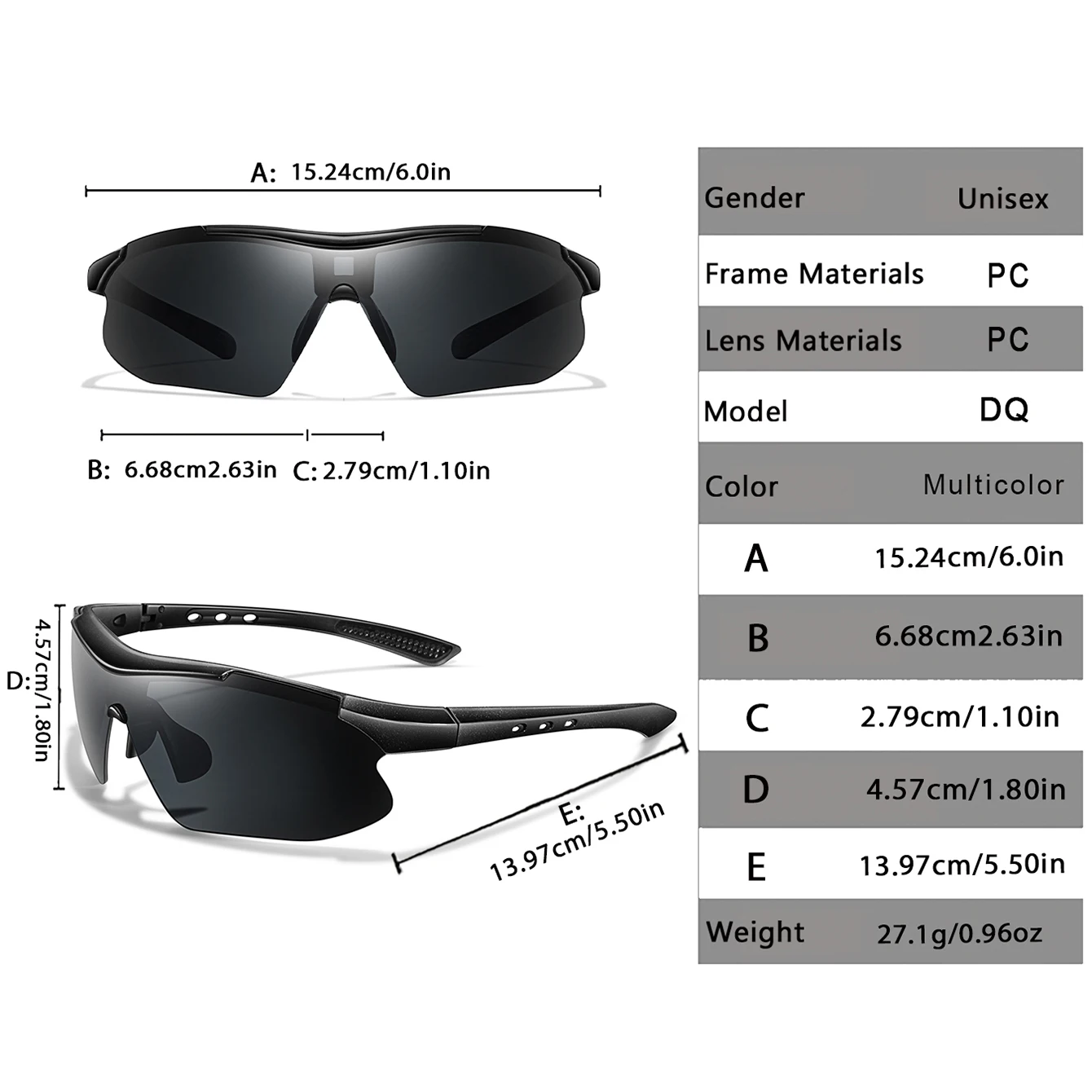 Fashion Sunglasses for Men and Women Sports UV Protection for Outdoor Activities Running Hiking Cycling Baseball Fishing