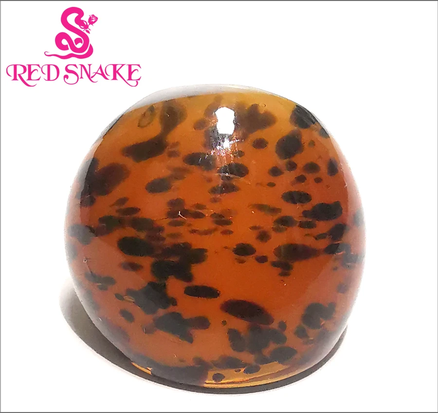 RED SNAKE Fashion Ring Handmade black with Brown with black dots color drawing Murano Glass RingsRSMG0000#456