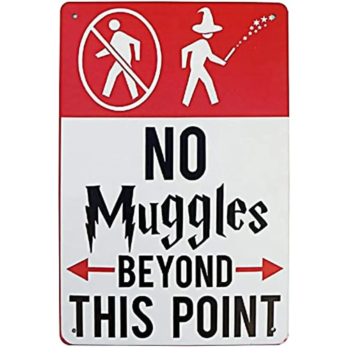 No Muggles Beyond This Point Tin Metal Sign Plaque