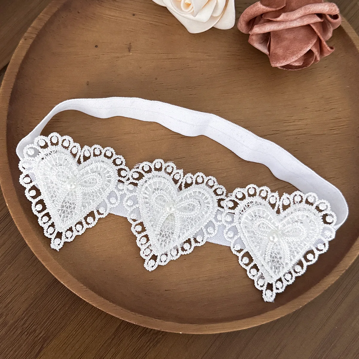 0-3Y Toddler White Floral Bow Headband Girls Princess Gown Matching Headwear Infant Wedding Flower Girl Party Costume Hairband