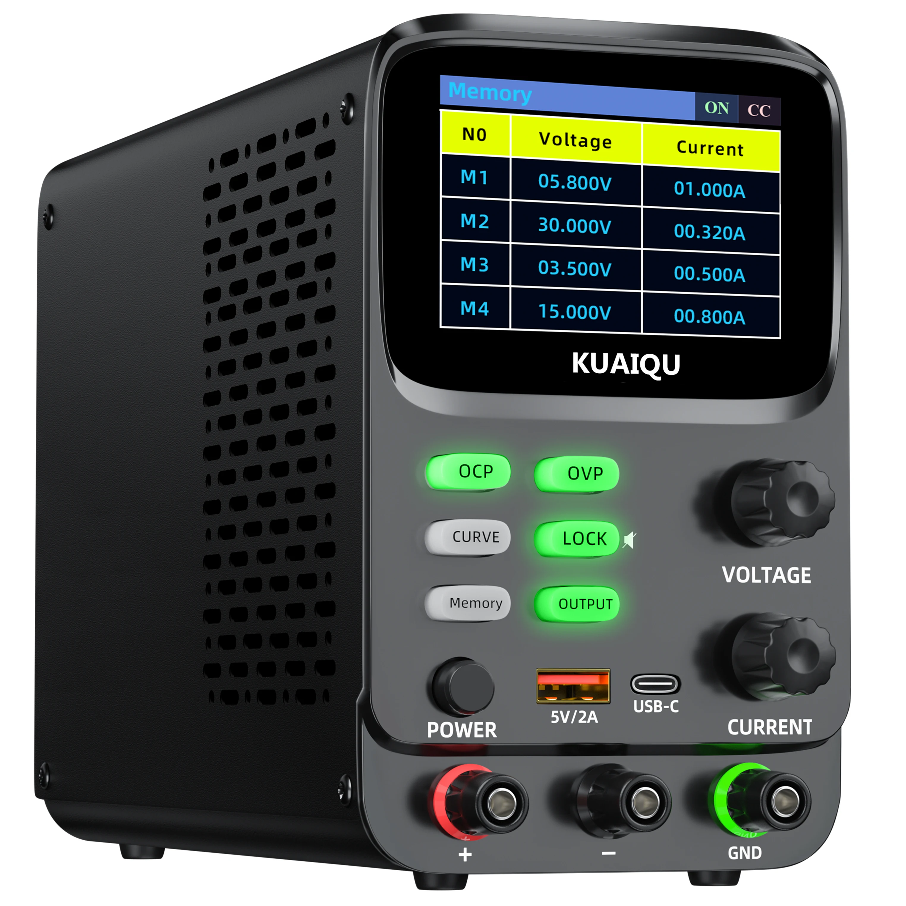 KUAIQU SPPS-K305 30V 5A Memory OCP OVP DC Power Supply Voltage Current Curve Display LCD Regulated Power Supply Switching