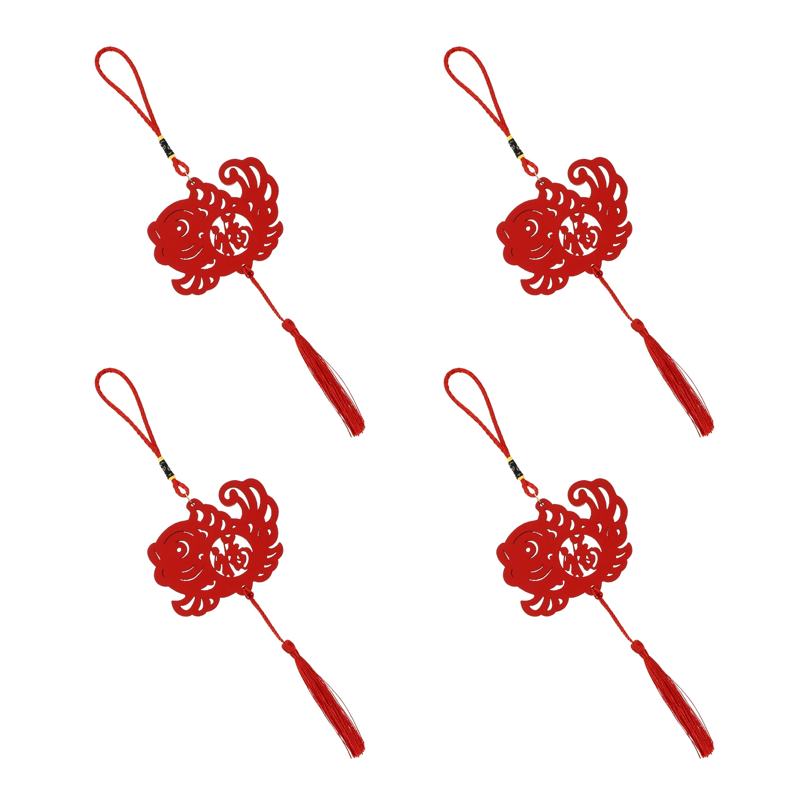 

4 Pcs Wooden Hanging Tags Home Office Hotel Decoration Lightweight New Year Supply Spring Festival nament Auspicious