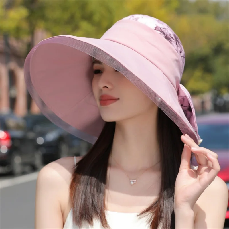 Summer Fisherman\'s Hat Which Can Be Folded Large Brim Flower Sunshade Hat With Sun And UV Protection And Fashionable Beach Sun