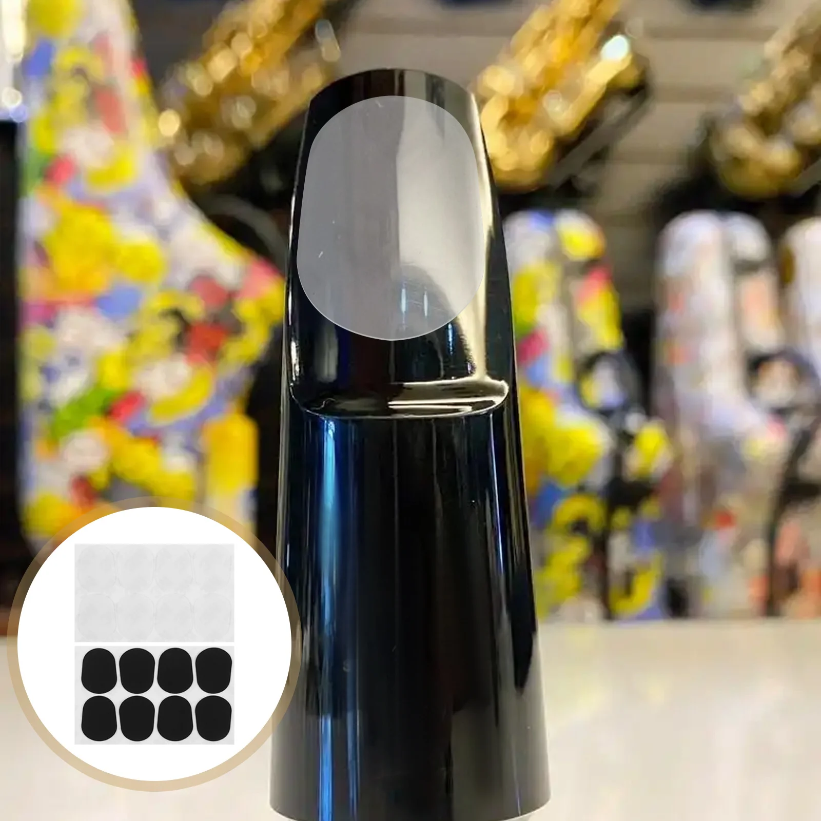 

16Pcs Saxophone Mouthpiece Pads Silicone Black Soft Cushions Non-Slip Protector Comfortable Playing for Alto Tenor Clarinet