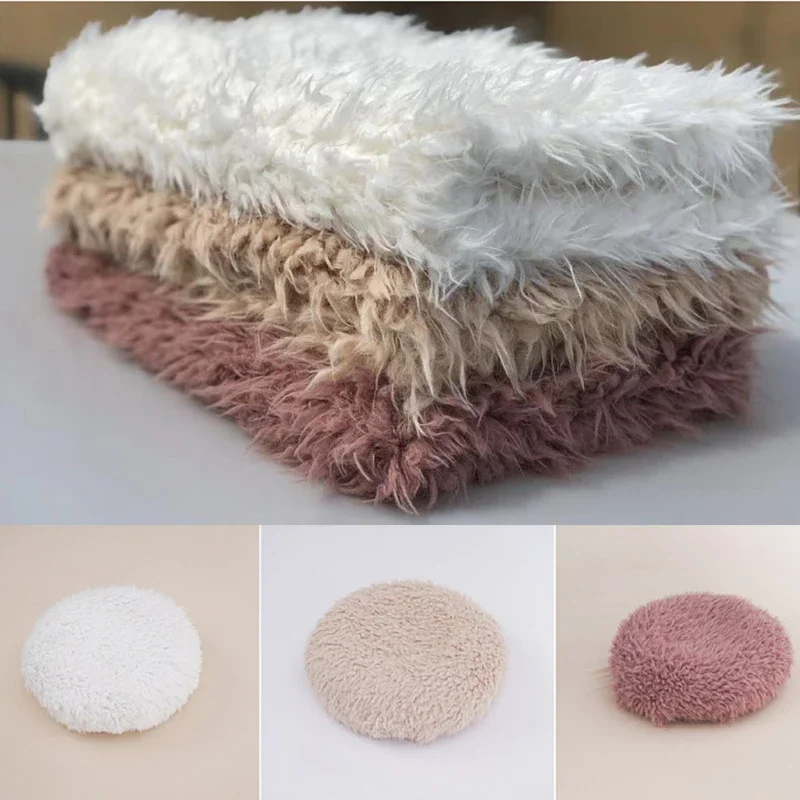 50x80cm Baby Photography Mat Soft Plush Rectangle Blanket Solid Color Mink Fur Bed Backdrop Mat Studio Baby Photoshoot Props