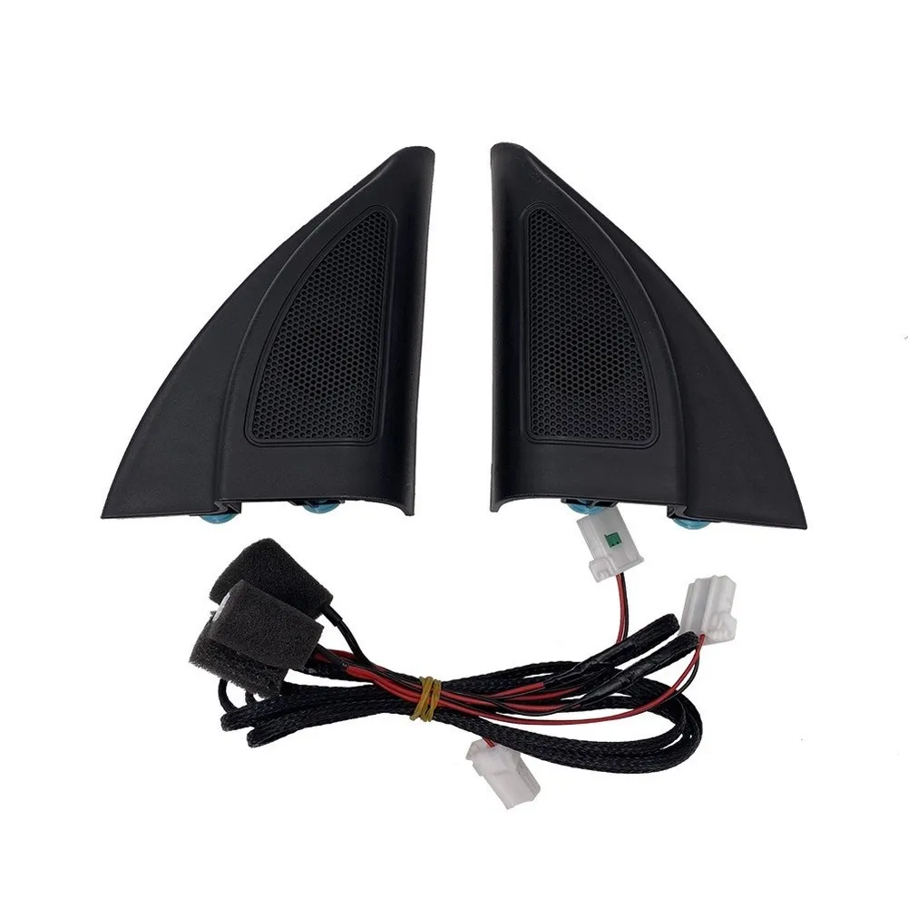 2Pcs Black Triangle Head Speaker Cover For Hyundai Solaris Verna 2017-2022 Tweeter Audio Trim Car Interior Accessories
