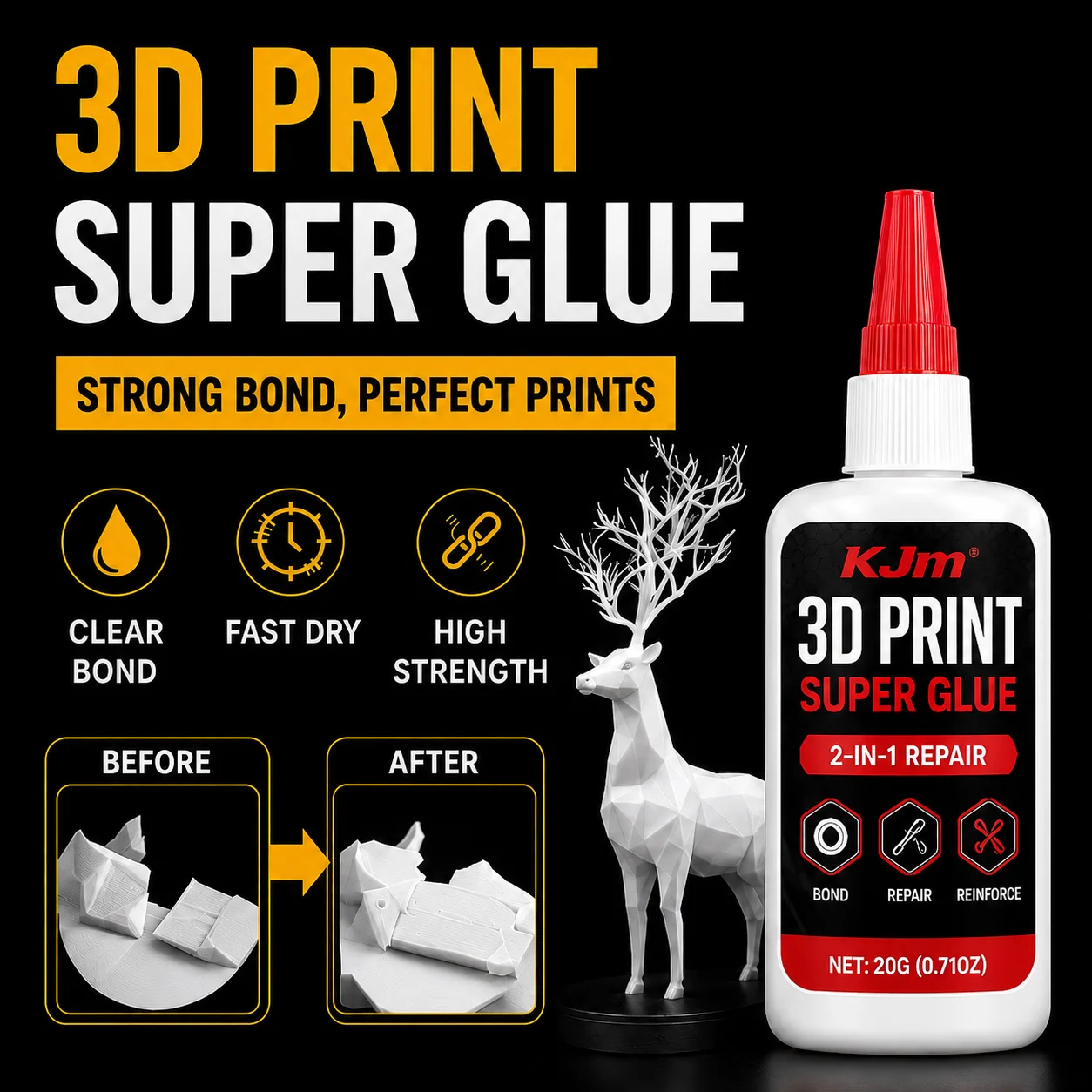3D Printer Resin - KJM 3D Printer Glue Fast Dry