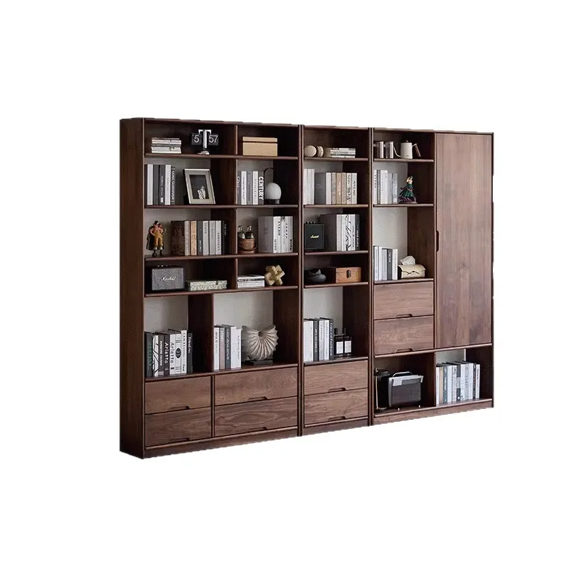 bookcase living room floor-to-ceiling multi-layer bookshelf figure display cabinet combination solid wood bookshelf storage