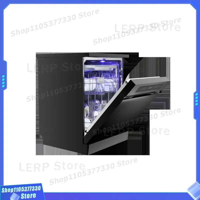 Built-In Dishwasher with Turbo Drying 3-Layer Cutlery Drawer Stainless Steel 16 Sets Capacity Battery-Powered Car Use