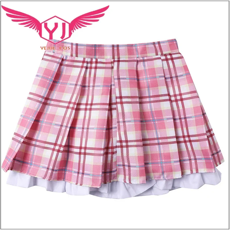 Ebisu Kofuku Cosplay Costume Anime Girl Pink Skirt JK Uniform Sweater Shirt Set Stage Performance Dress Halloween Outfit Set