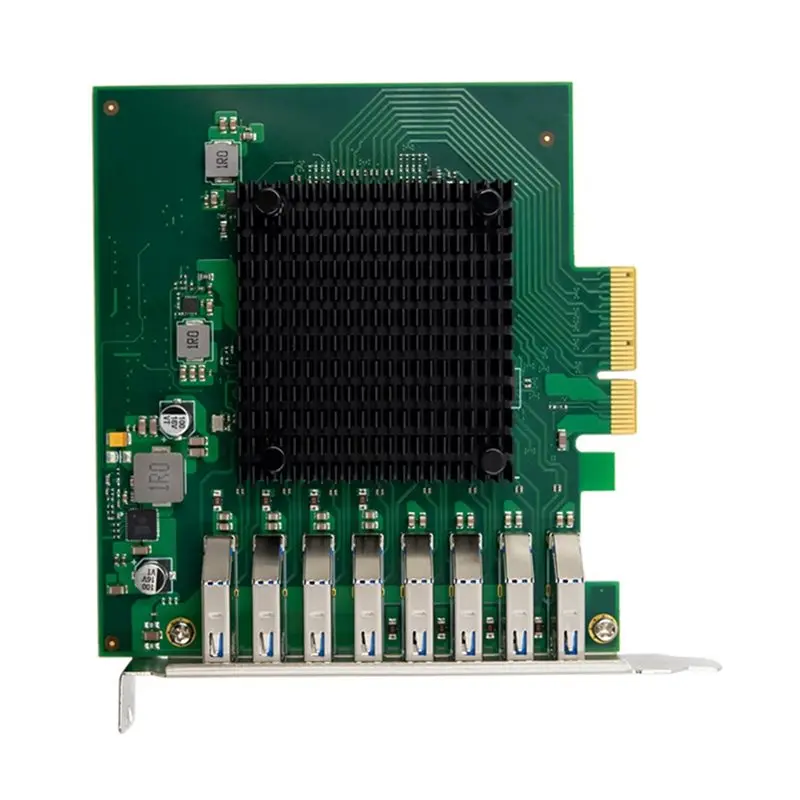 

FL1100 Pcie X4 8-портовый USB 3.2 Gen1 TYPE-A Адаптер-концентратор для карты расширения 5 Гбит/с USB 3.0 Поддержка аппаратной основе LPM