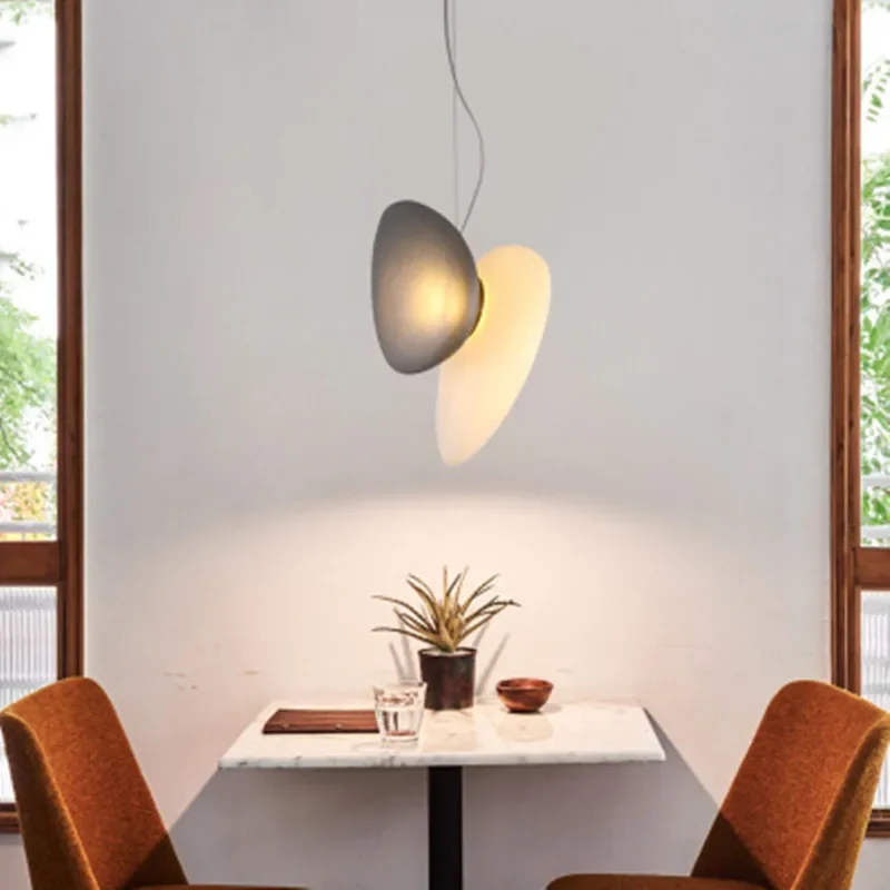 Modern LED Indoor Pendant Lights White Blue Gray Amber Glass Hanging Lamp For Dining Room Kitchen Bar Shop Wire Adjustable