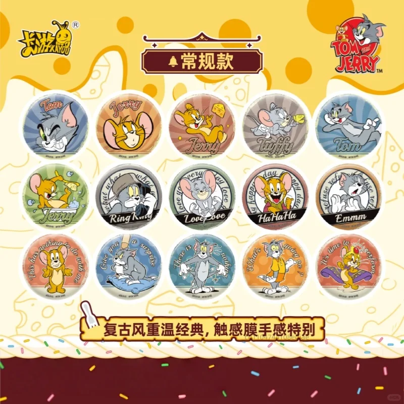 Oryginalne odznaki z blachy KAYOU z serii Tom i Jerry, urocza kolekcja odznak z motywem partnerów, gadżety anime, zabawki, prezenty świąteczne dla dzieci.