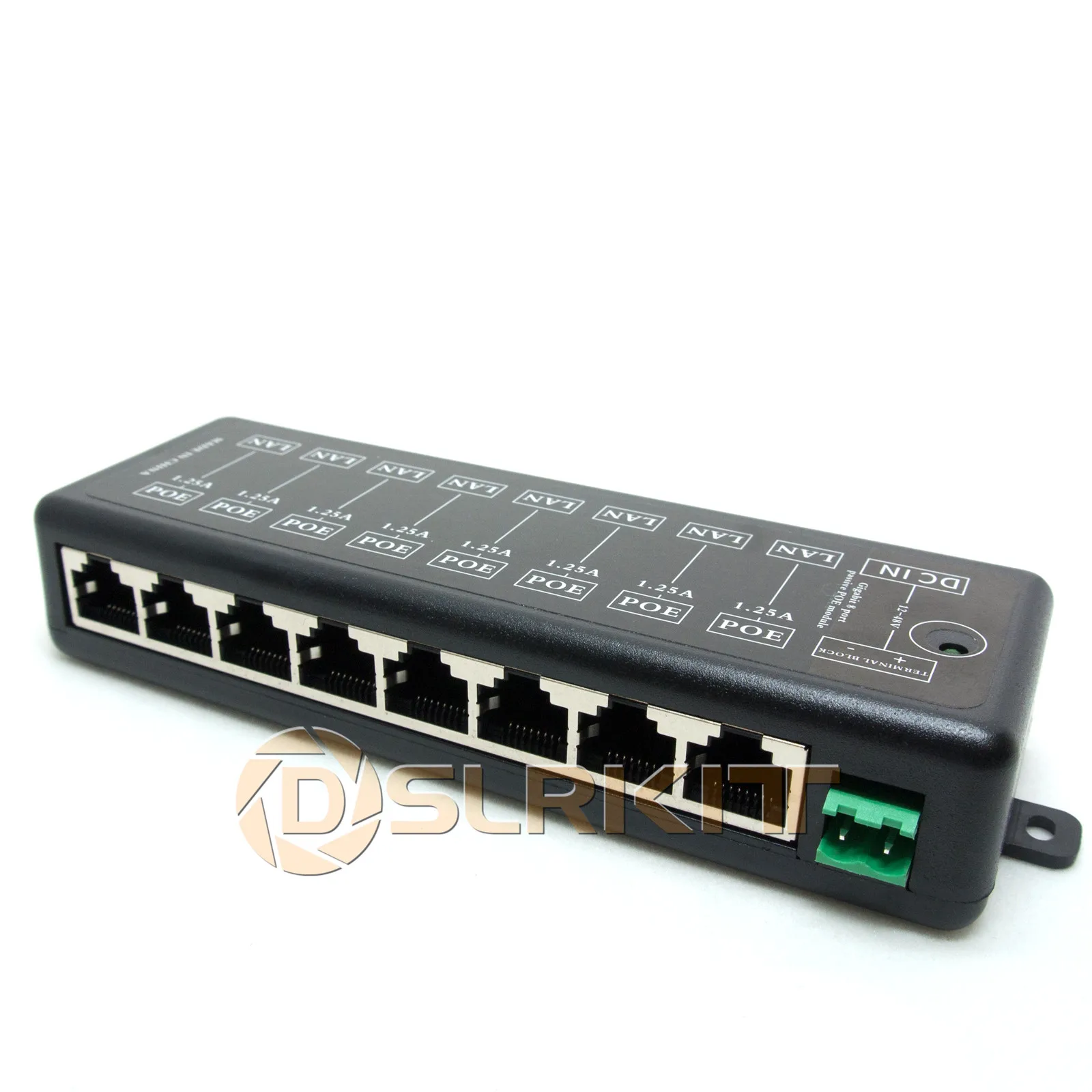 8 Ports Gigabit Passive PoE injector midspan Ethernet Adapter NO Power Adapter