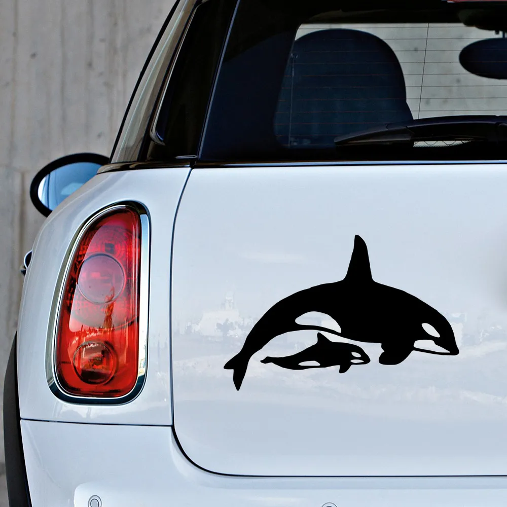 MIGNATIS - Whales Swimming Right With Their Cubs Sticker Mural Art Decal For Car Window Loptop Decoration Vinyl Stickers Waterpr