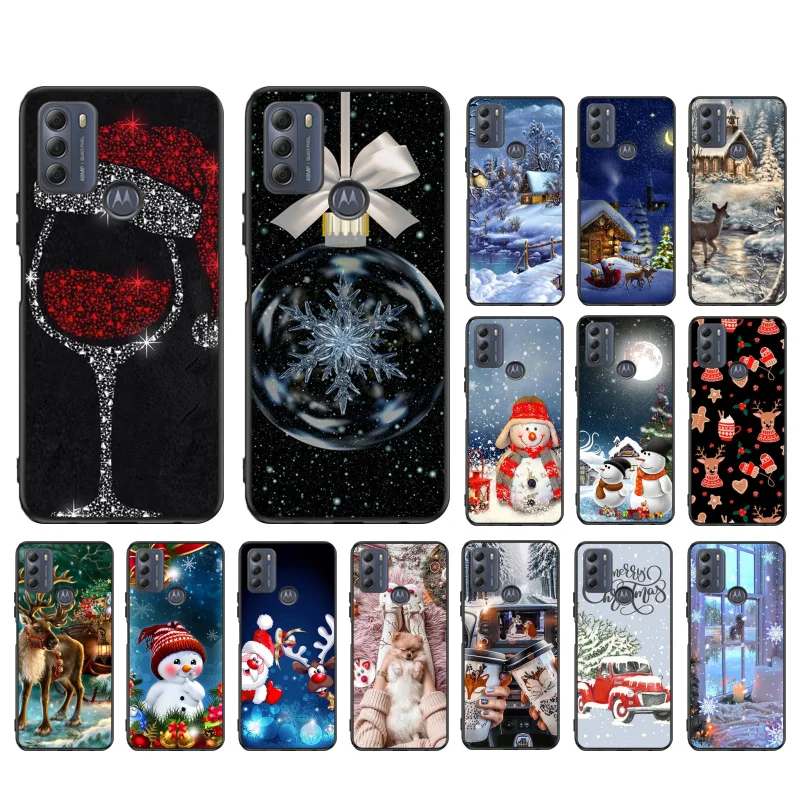 

Christmas Tree Deer Snowman Phone Case for Moto G72 G13 G32 G53 G41 G31 G23 G22 G60 G52 G100 G200 GStylus G30 G10 G20 G50 G Pure