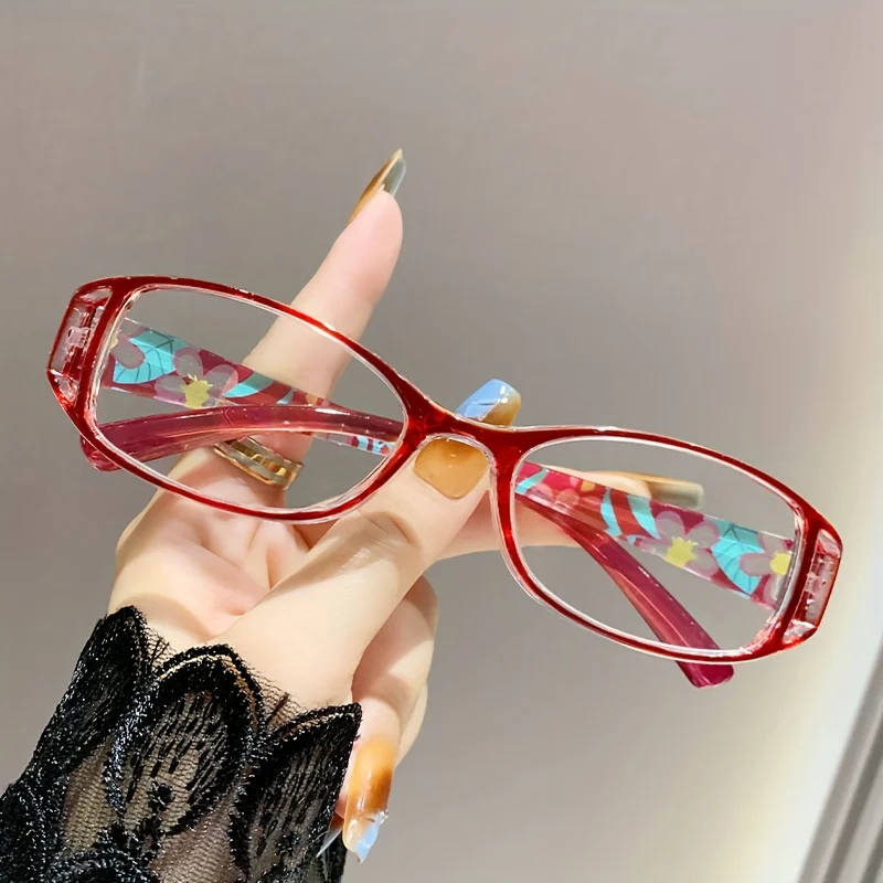 7pcs Fashion Reading Glasses, Elegant Floral Water Ripple Frames Colorfu Presbyopic Glasses for Middle-Aged And