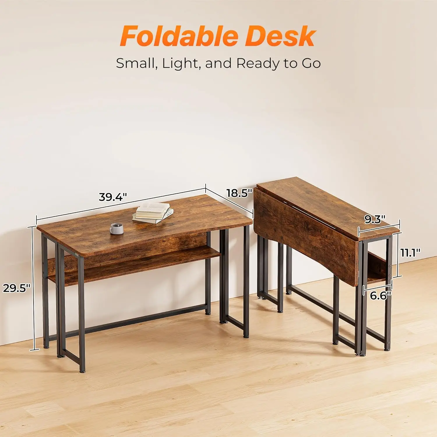 Computer Desk Rustic Brown Wood 3 Inch Basic Function All Seasons Brown