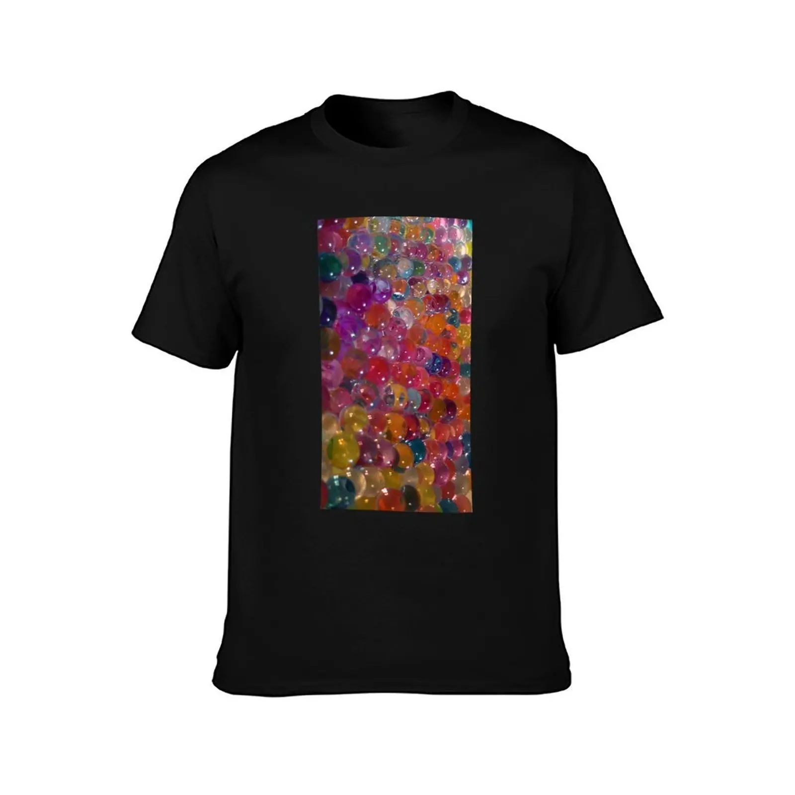 Rainbow Orbeez Water Orbs Close Up Photo, Single and Repeating Pattern T-Shirt Work Utility Casual Tee Shirt T-Shirt