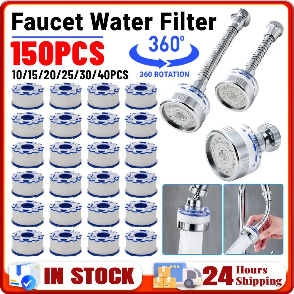 Kitchen Faucet Water Filter 360° Sink Filter Pressurized Sink Faucet Water Filter Universal Faucet Aerator Bathroom Accessories