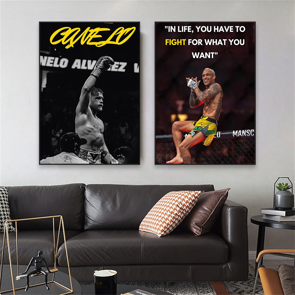 Gym Room Quote Art Print Motivational Boxing Poster Sports Canvas Painting No Boxing No Life Art Reading Room Wall Art Decor