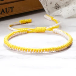 Trendy Yellow Woven Bracelets Adjustable Braided Handmade Thread Simple Rope Bracelets Best Friend Women Men Jewelry Accessories