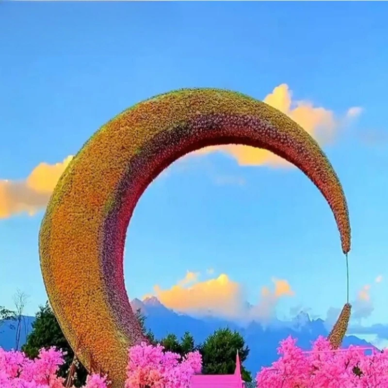 Outdoor luminous moon lamp modeling lamp Internet celebrity scenic spot clock in lamp park lighting project cherry blossom