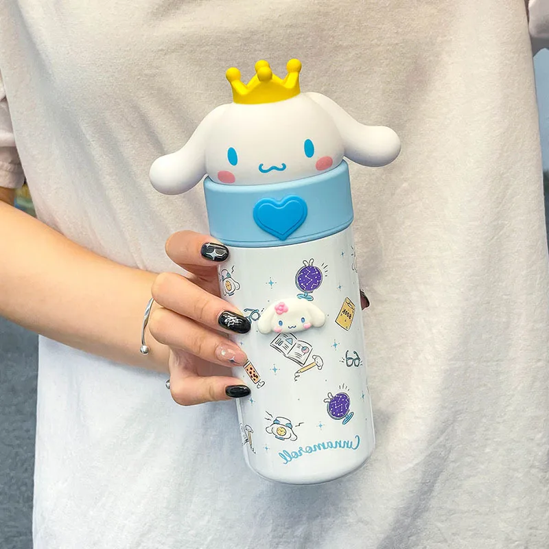 Sanrio Water Cup 350Ml Kawaii Cinnamoroll My Melody Thermos Cups Anime Cartoon Kuromi Juice Cup Insulated Water Bottle Kid Gifts