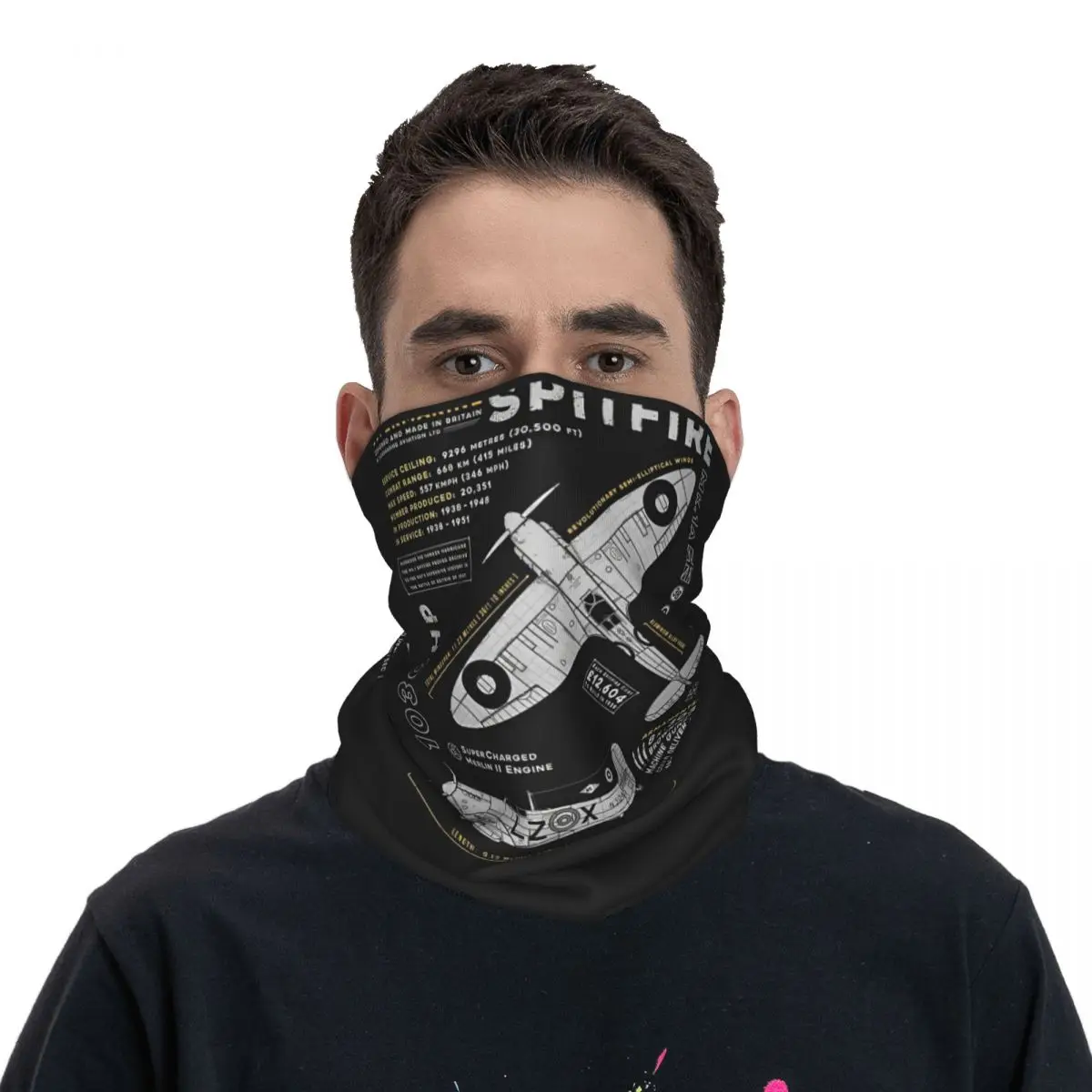 Spitfire Balaclava Funny Hiking Camping Face Masks Men Cool Sun Protection Cycling Mask Neck Cover Scarf Bandana