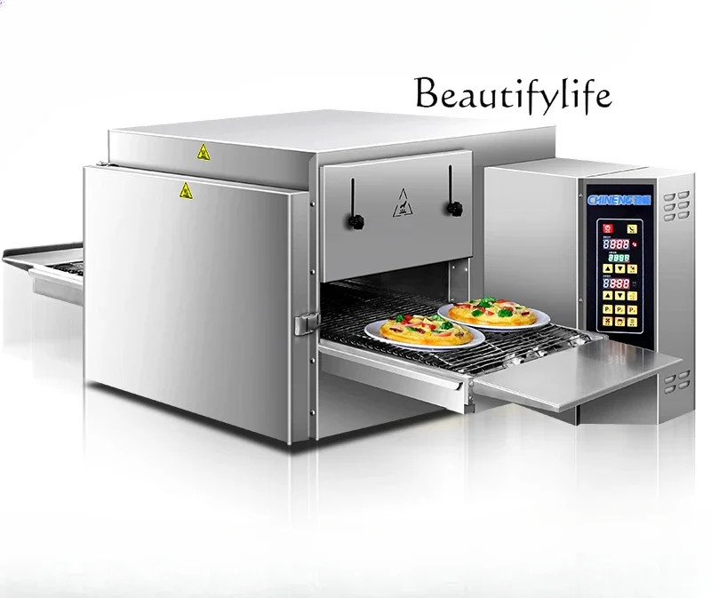 Chain Hot Air Circulation Pizza Oven Commercial Crawler Oven Straight Tube Pizza Electric Oven