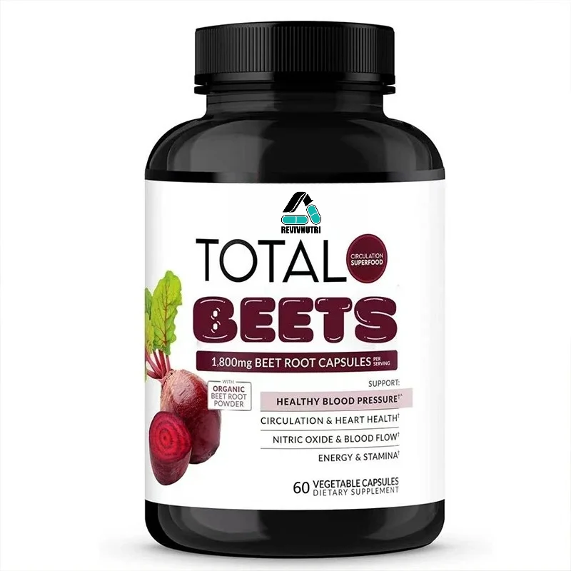 1800mg Organic Beetroot Powder Beetroot, Containing Hawthorn Fruit To Support Circulation and Blood Flow, 60 Vegetable Gums