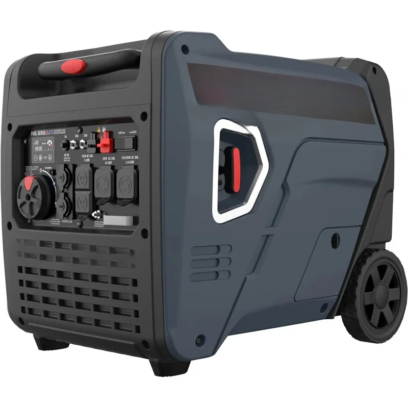 Portable Inverter Generator, 7600W Dual Fuel Electric Start RV Ready, EPA & CARB Compliant CO Sensor, With Telescop