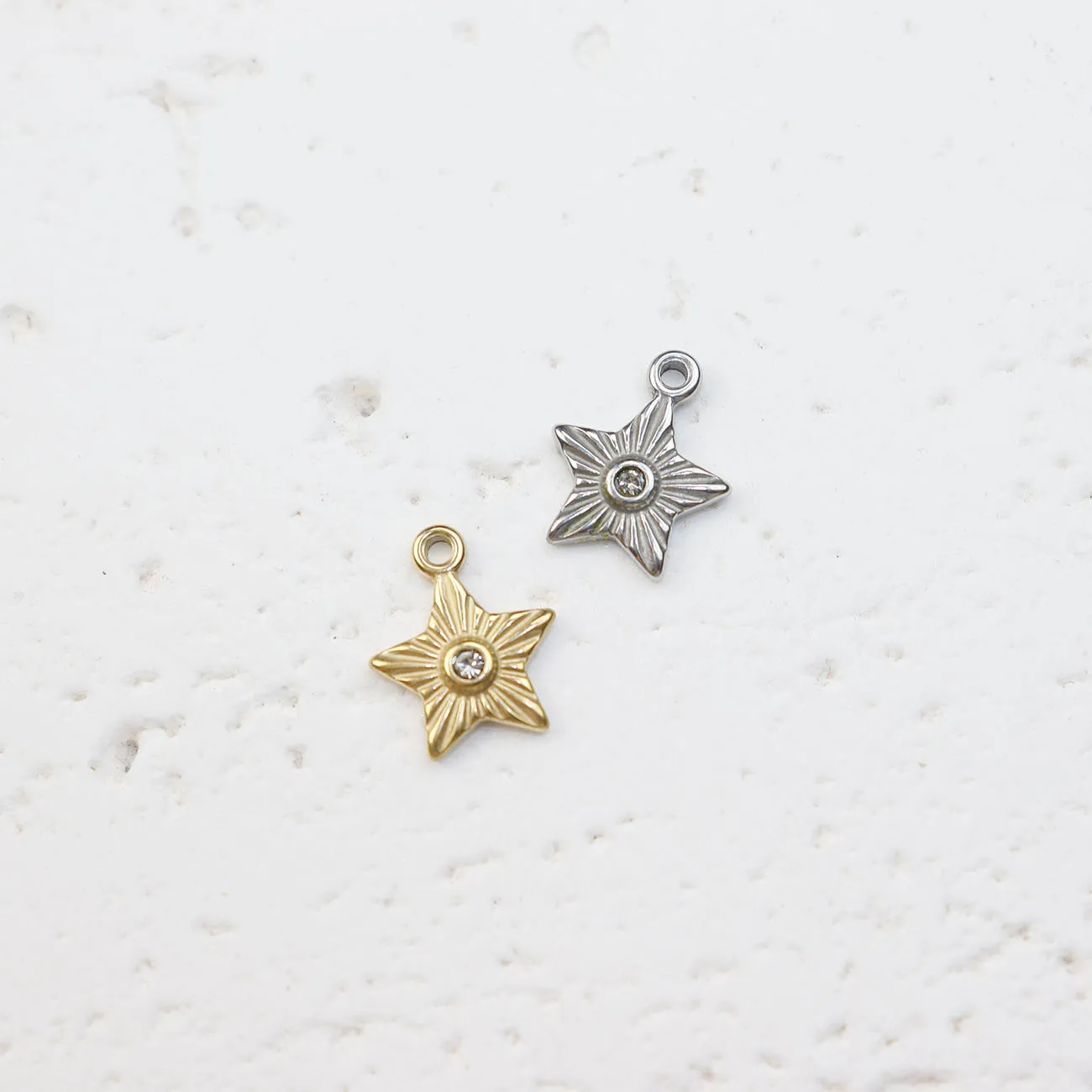 5 قطع صب الفولاذ المقاوم للصدأ ستار عملة مجوهرات مكون سحر قلادة DIY اليدوية قلادة أقراط أساور لوحة PVD #2