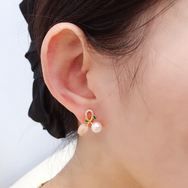 ZHBORUINI 2024 Nieuwe 100% Echte Natuurlijke Zoetwater Parel Oorbellen Vlinder Stud Oorbellen Voor Vrouwen Sieraden Gift Groothandel