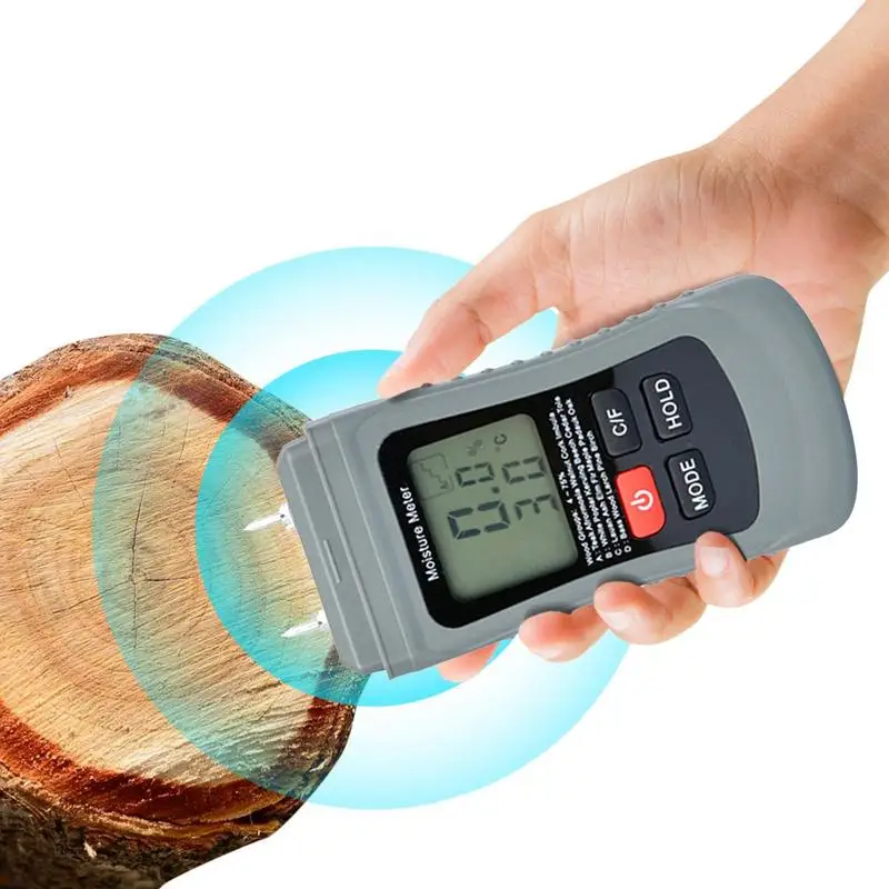 Moisture Meter For Wood Practical Digital Humidity Meter Moisture Reader Portable Temperature Humidity Monitor Moisture Detector