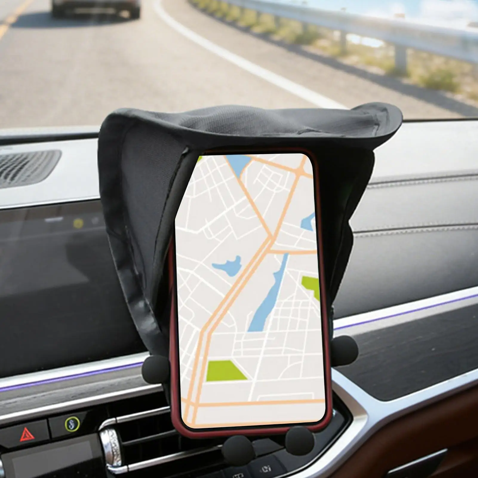 Phone Sunshade Anti-Glare Car Holder, UV Protection Smartphone Umbrella Shade, Foldable Sun Block Visor Cover for SUV Truck RV