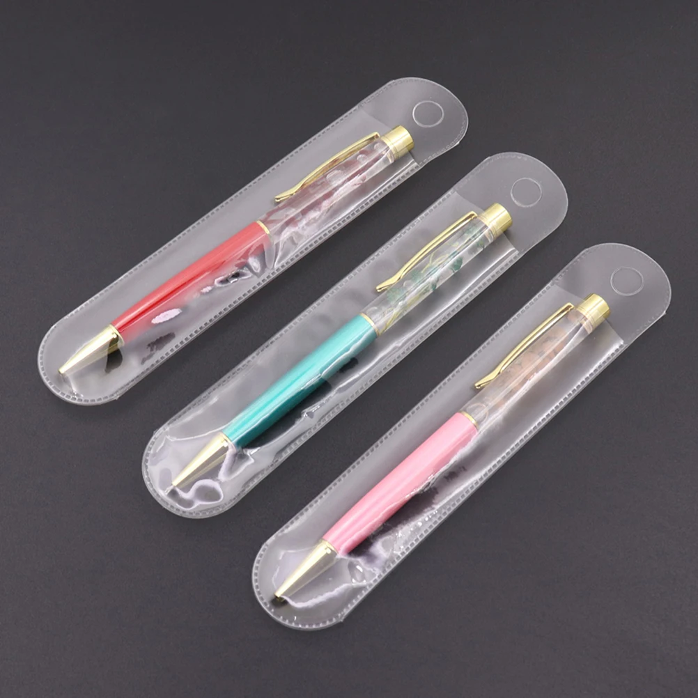 

25 Pcs Pen Storage Bag Transparent Protective Case Frosted Plastic Dust Proof Stationery Long Lasting Practical Gift