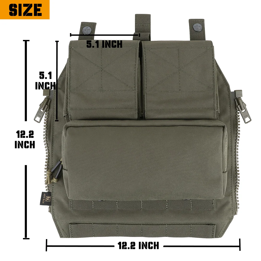 Imagem -02 - Krydex-tactical Zip-on Bolsa Bolsa Mochila Porta-chapas Caça Airsoft Vest Acessórios Cpc Ncpc Avs Jpc