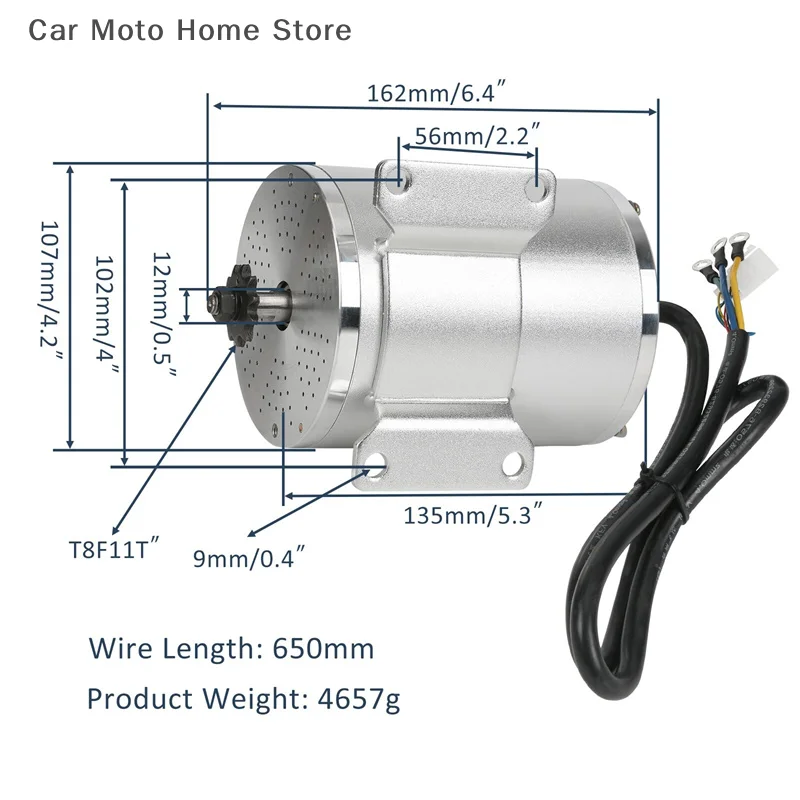 

T8F Sprocket MY1020 72V Brushless High Speed Motor 3000W Electric ATV Electric Scooter High Power Motor
