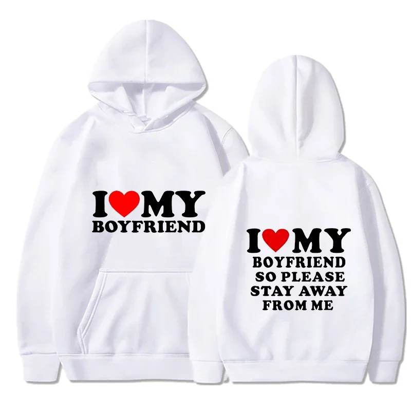 I Love My Girlfriend and I Love My Boyfriend Printed Hoodie Couple Fashion Sports Shirt Harajuku Casual Top