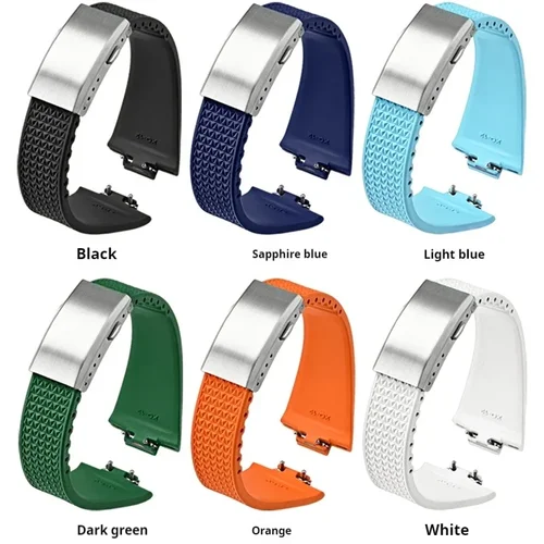 Imagen 2 del producto Correa de goma fluorada para Tissot PRX Series Super Player 35mm 40mm FKM mujeres hombres hebilla plegable de liberación rápida correa de reloj 11mm 12mm