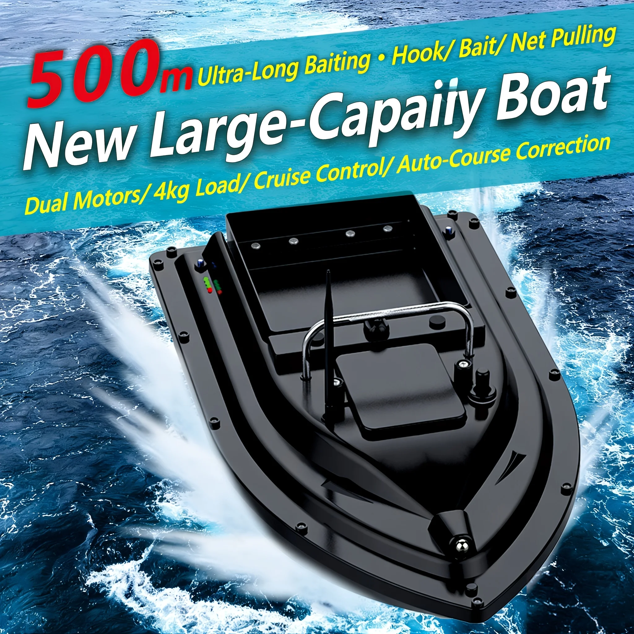 

Super professional version heavy-duty remote-controlled fishing boat with 500m long-range anti-interference cruise control