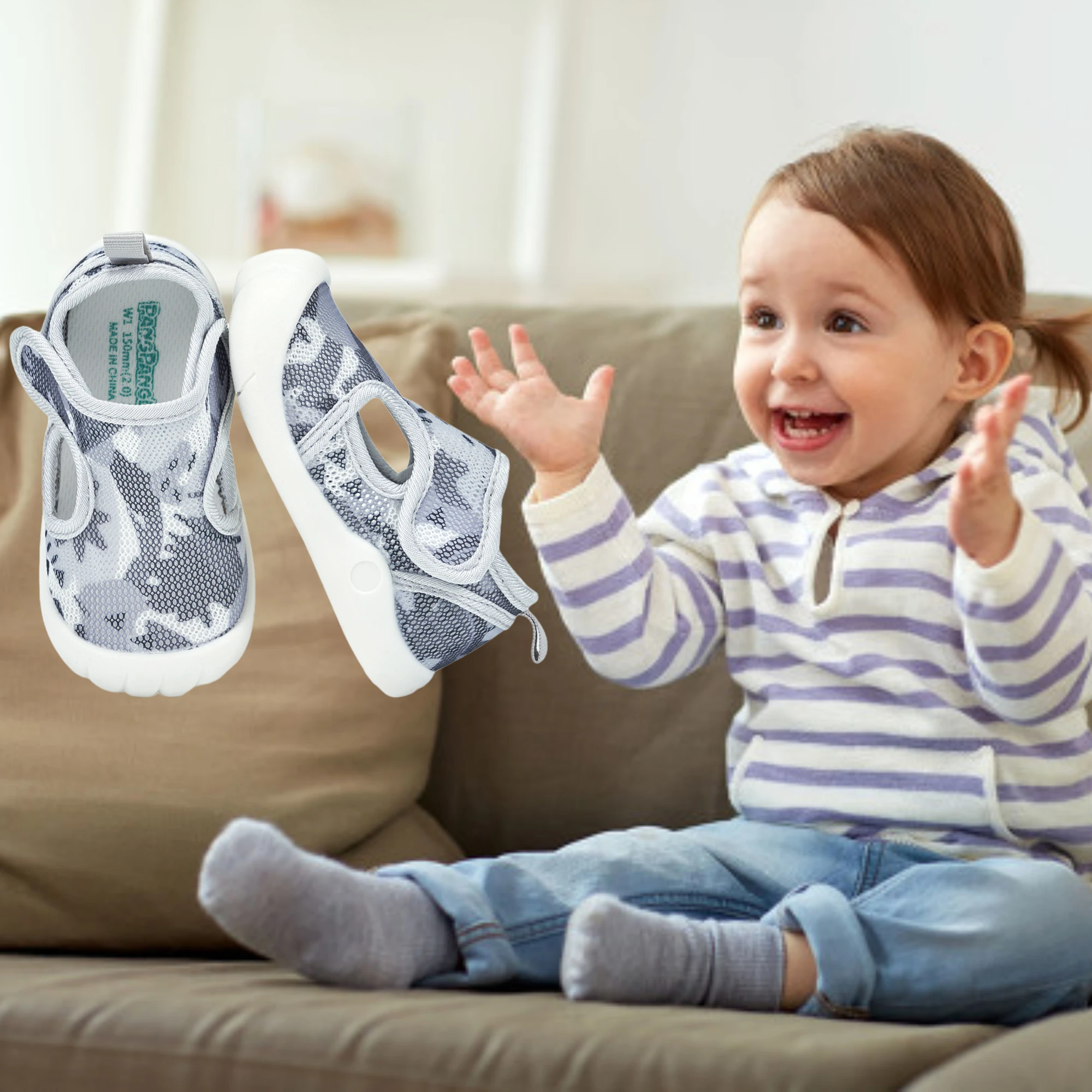 Nuovi sandali per bambini traspiranti Air Mesh scarpe carine 1-4 anni suola morbida antiscivolo primi camminatori estate leggera infantile