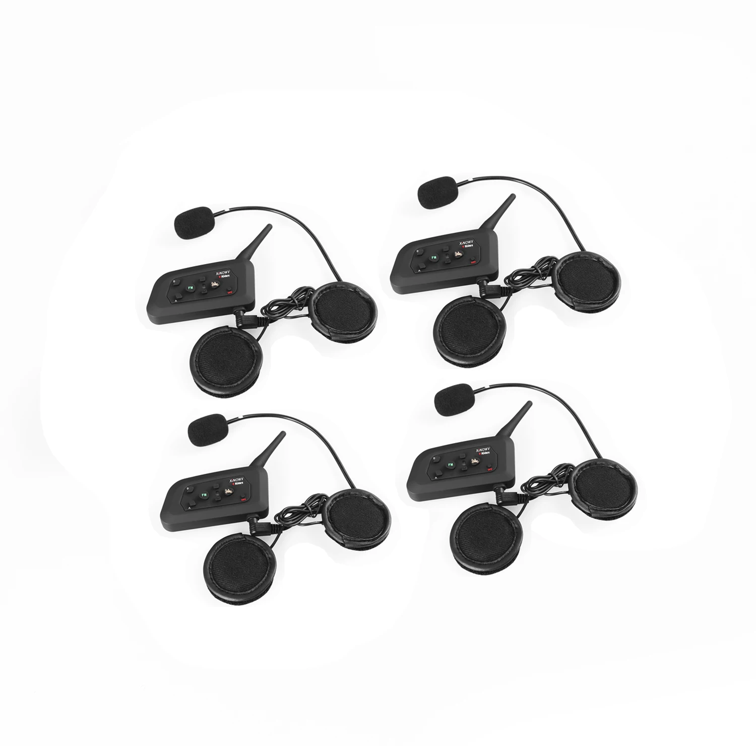 4Pcs XiNOWY V4 Pro Helmet Bluetooth Intercom  Waterproof 4 Riders Synchronous Intercom DSP Noise Reduction Function Intercom