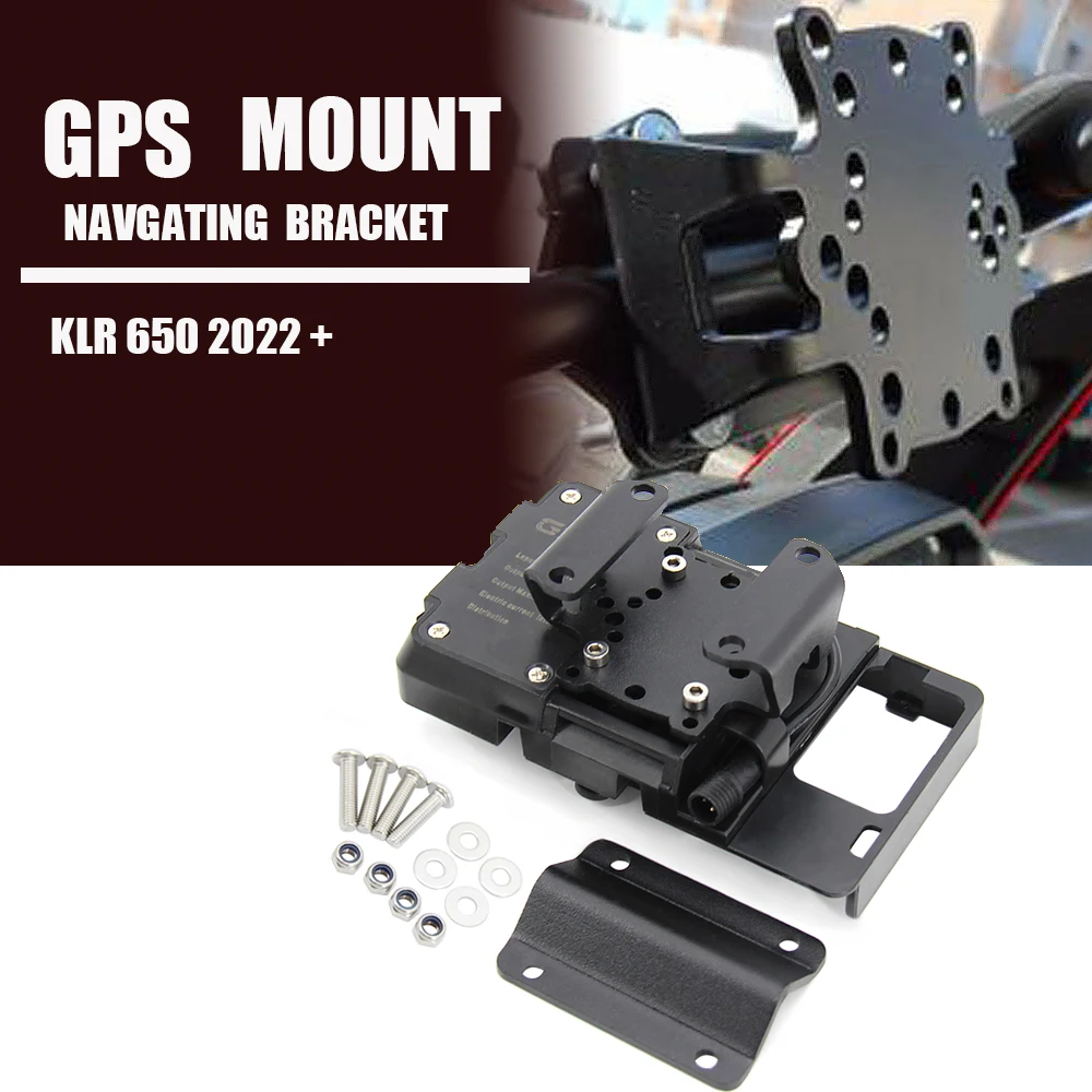 New Motorcycle Accessories Stand Holder Phone Mobile Phone GPS Plate Bracket Phone Holder USB For Kawasaki KLR650 klr 650 2022 +