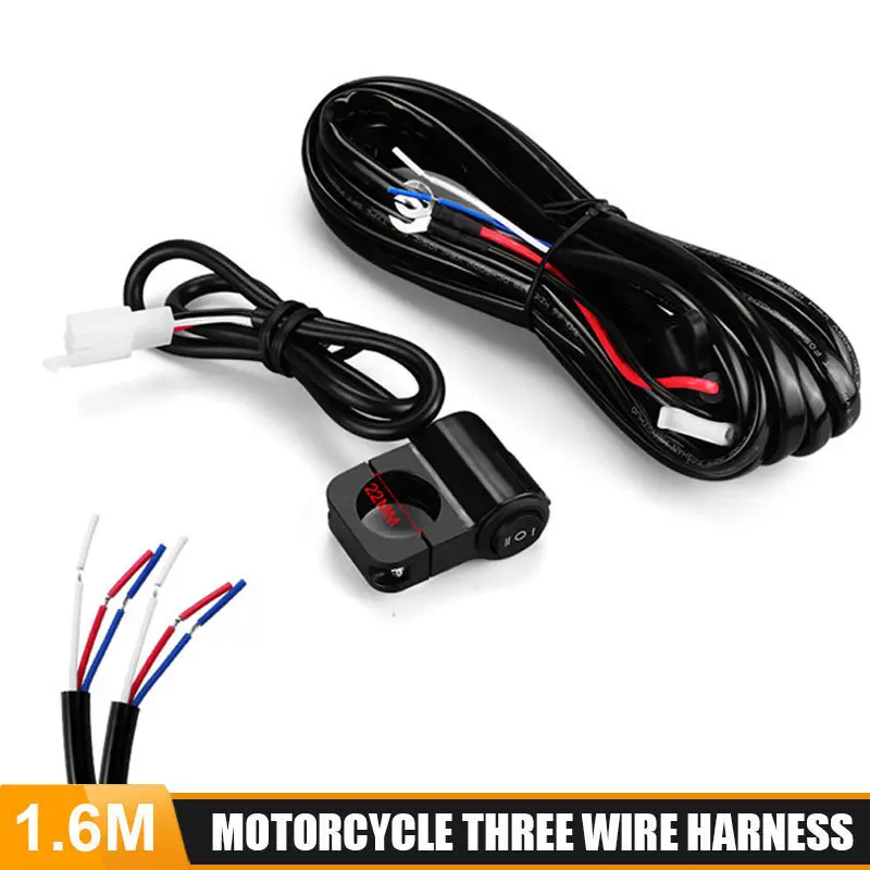 

For Motorcycles:12V Relay Fog Light Kits, Including Wire Switch & 3-Wire LED Spotlight Harnesses