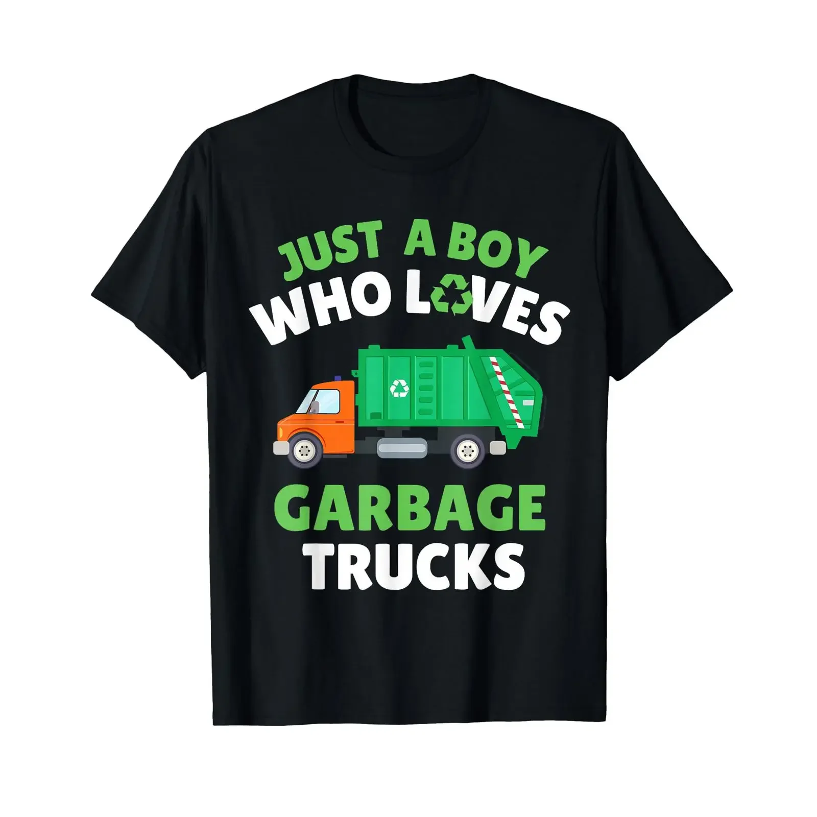 Just A Boy Who Loves Garbage Trucks Kids Toddler Baby 5T 4T T Shirt vintage Washed Top For Everyday Wear homme Unisex Stretched