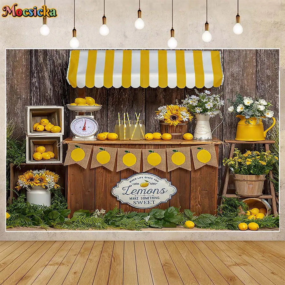 Mocsicka лимонный фон для фотосъемки детей 1-й день рождения торт разбивать Декор фотосессия новорожденный Портрет фон фото студия реквизит