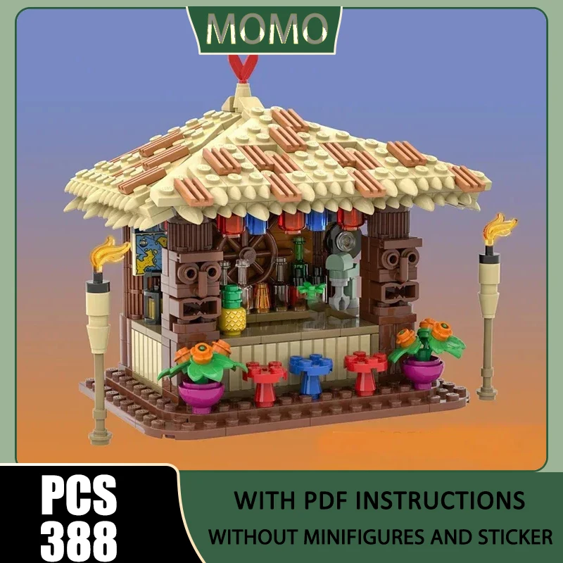 

Street View Model Moc Building Bricks Century Beach Bar Series Technology Modular Blocks Gift Christmas Toys DIY Hoildiay Sets