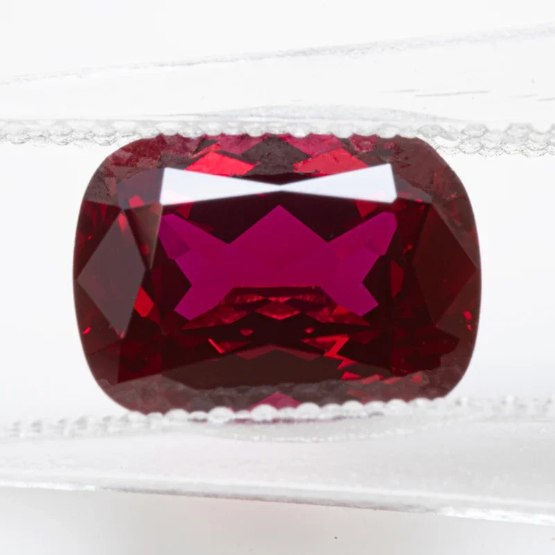 Lab Grown Ruby Pigeon Blood Red Rectangular Cushion Cut Top Quality Gemstones for DIY Jewelry Making Selectable  AGL Certificate